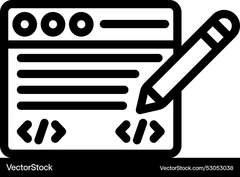 Edit code icon design vector image