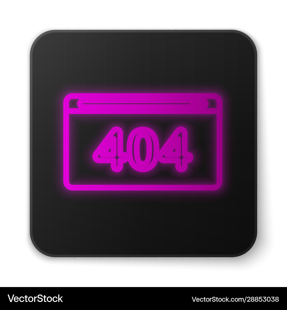 Glowing neon line page with a 404 error icon Glowing neon line page with a 404 error icon vector image
