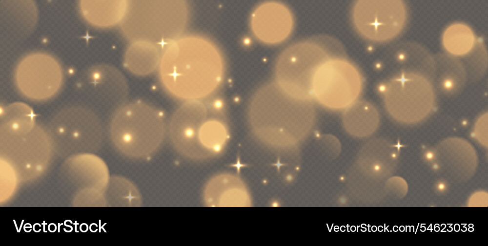 Golden bokeh with stars and sparkles shiny Golden bokeh with stars and sparkles shiny vector image