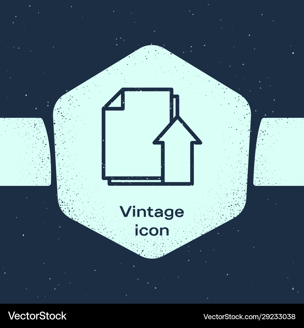 Grunge line upload file document icon isolated Grunge line upload file document icon isolated vector image