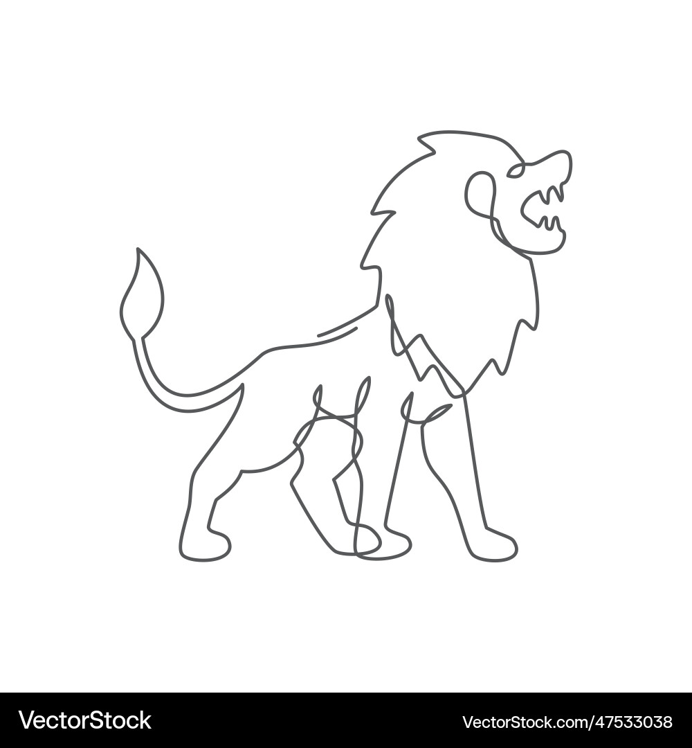 Lion one line Zeichnung auf weißem Hintergrund Lion one line Zeichnung auf weißem Hintergrund vektorbild