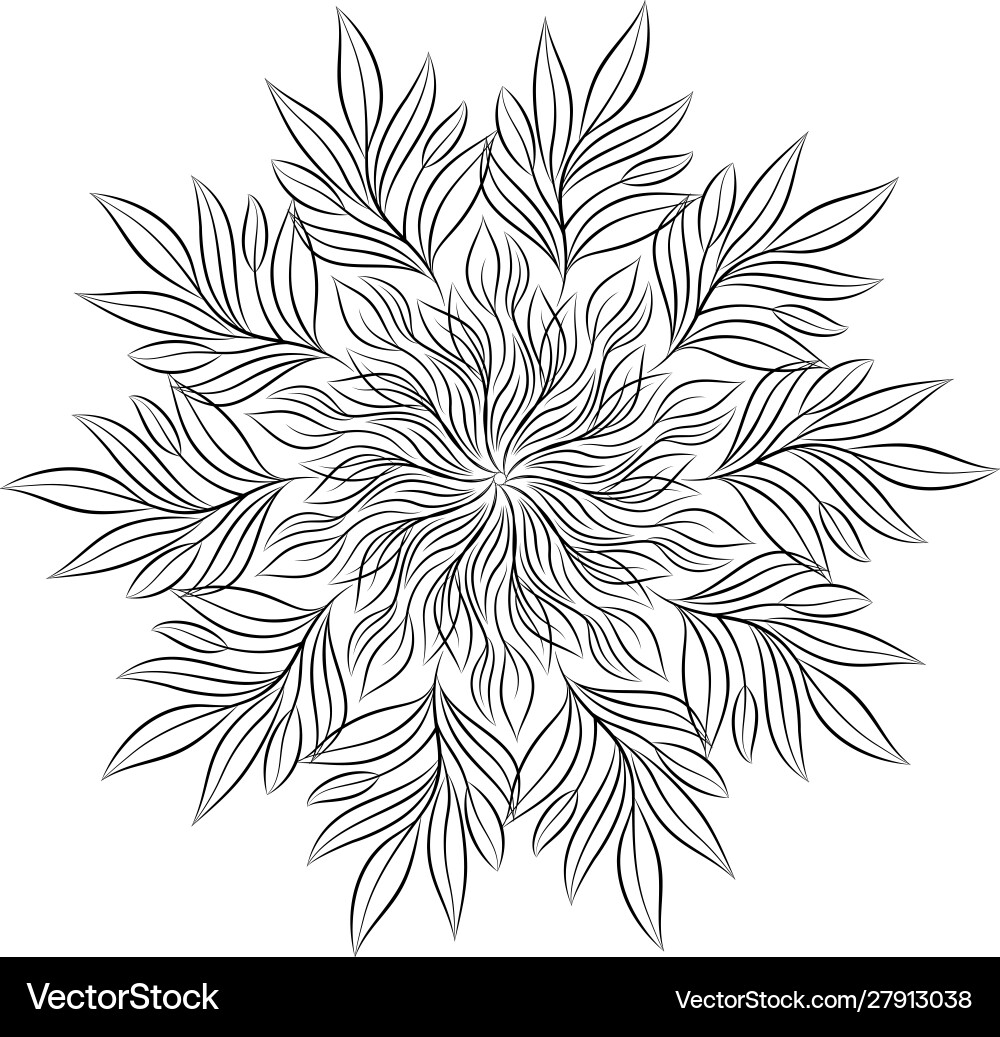 Mandala round floral ornament isolated on white Mandala round floral ornament isolated on white vector image
