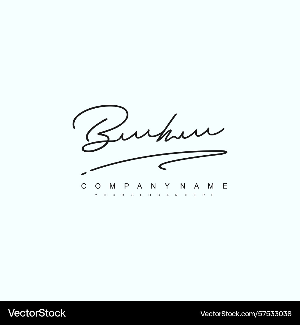 Minimal signature logo design with bh initials Minimal signature logo design with bh initials Vector Image