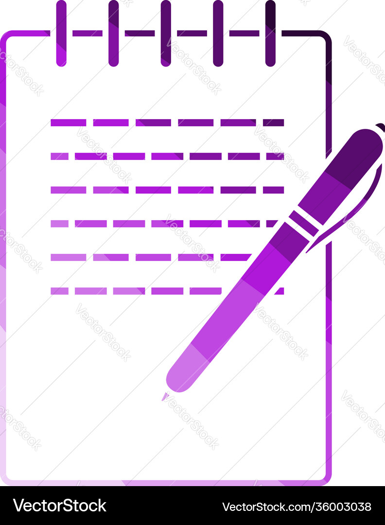 Notebook with pen icon Notebook with pen icon vector image