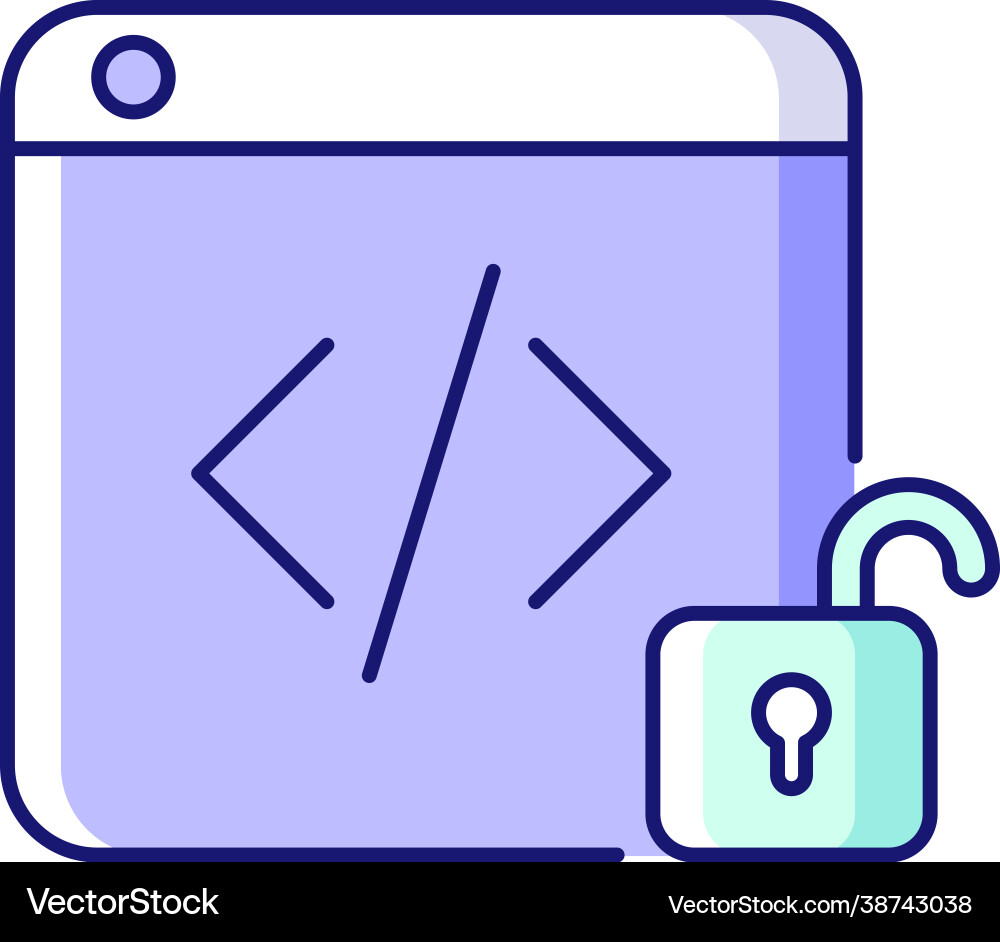 Open source code platforms rgb color icon Open source code platforms rgb color icon vector image