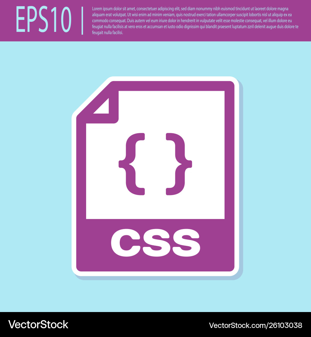Retro purple css file document icon download Retro purple css file document icon download vector image