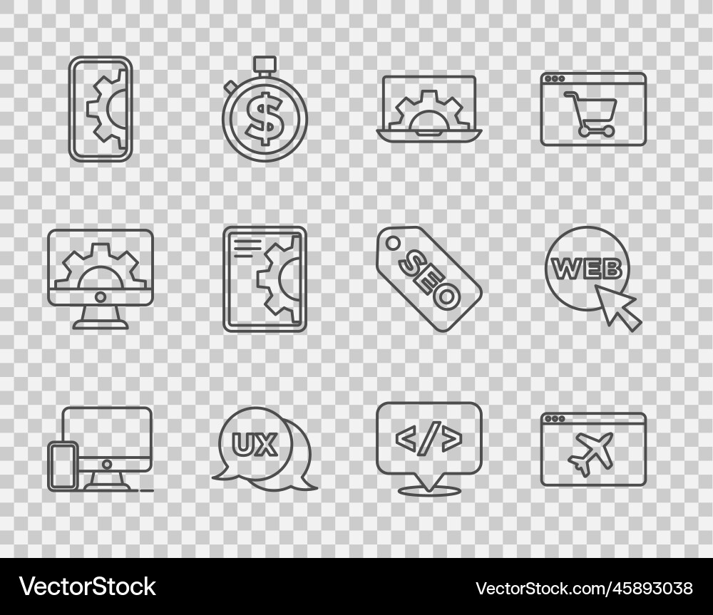 Set line monitor and mobile website template Set line monitor and mobile website template Vector Image