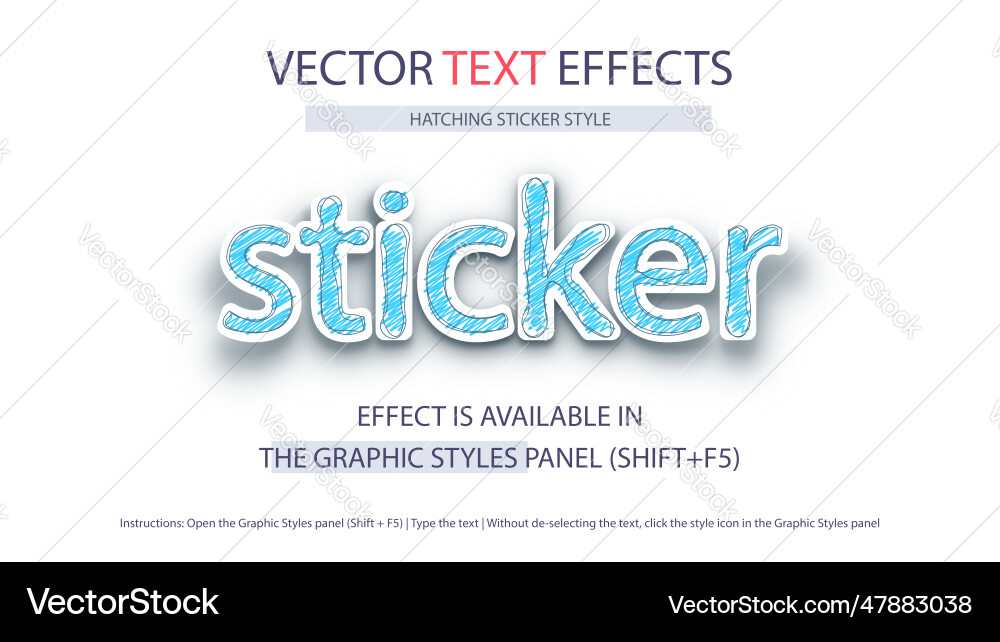Sticker - editable text effect font style vector image
