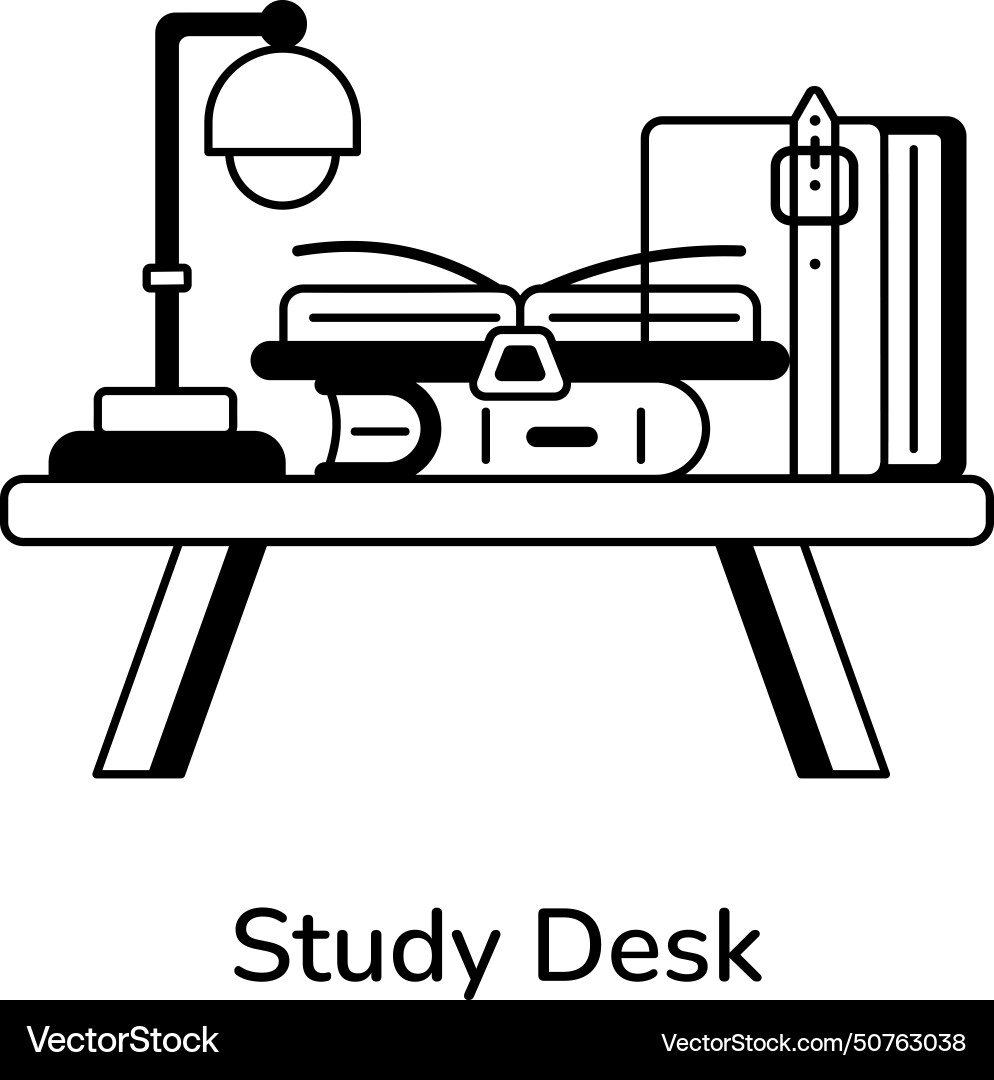 Study Desk Royalty Free Vector Image Vectorstock Study Desk Royalty Free Vector Image Vectorstock