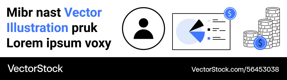 User profile with data insights and financial Vector Image