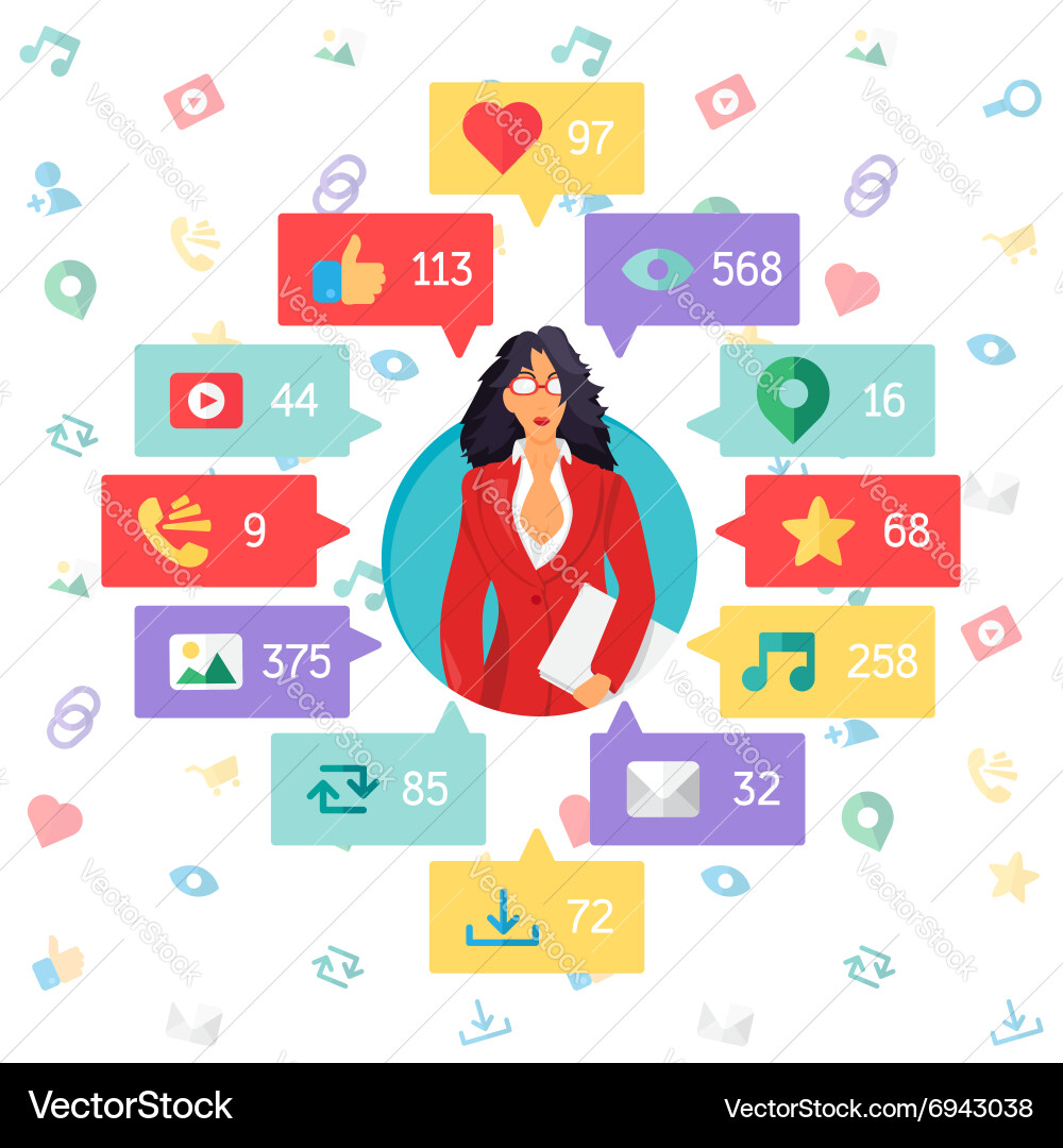 Web virtual socail network Vector Image