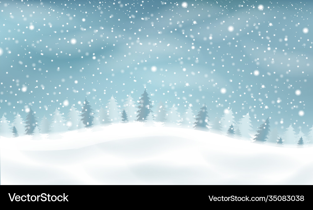 Winterlandschaft mit weißer Schneegrenze Winterlandschaft mit weißer Schneegrenze vektorbild