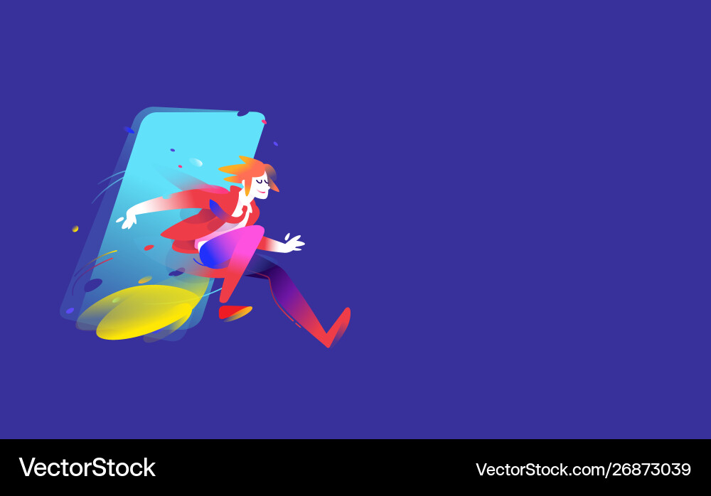 A running man bright and harezmatic character A running man bright and harezmatic character Vector Image