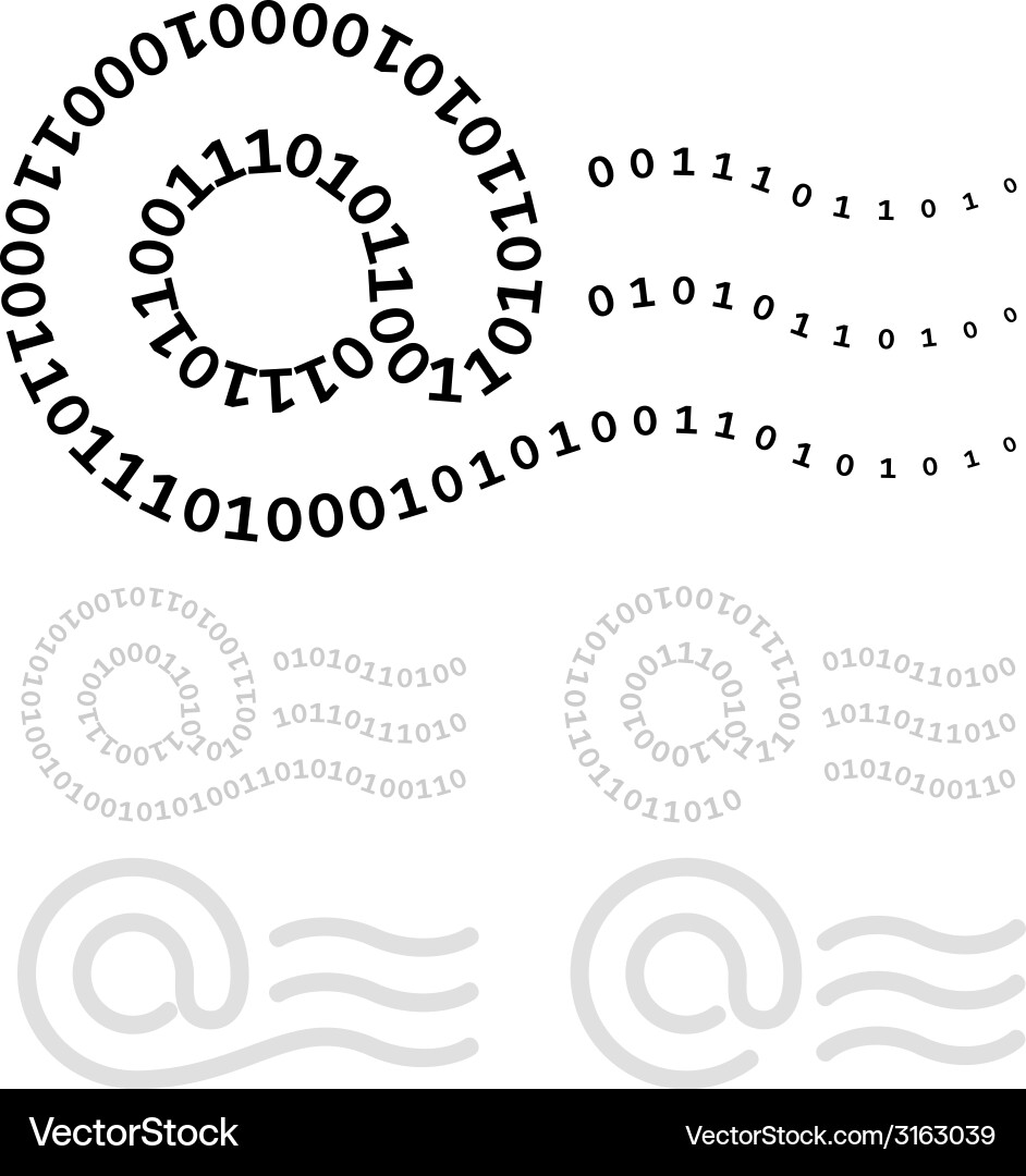 At Symbol Binary Code vector image
