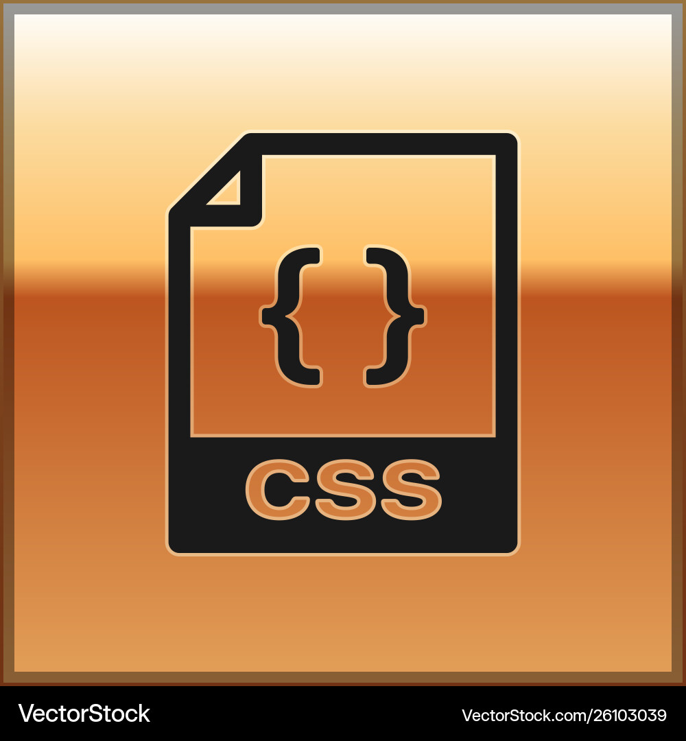 Black css file document icon download button Black css file document icon download button Vector Image