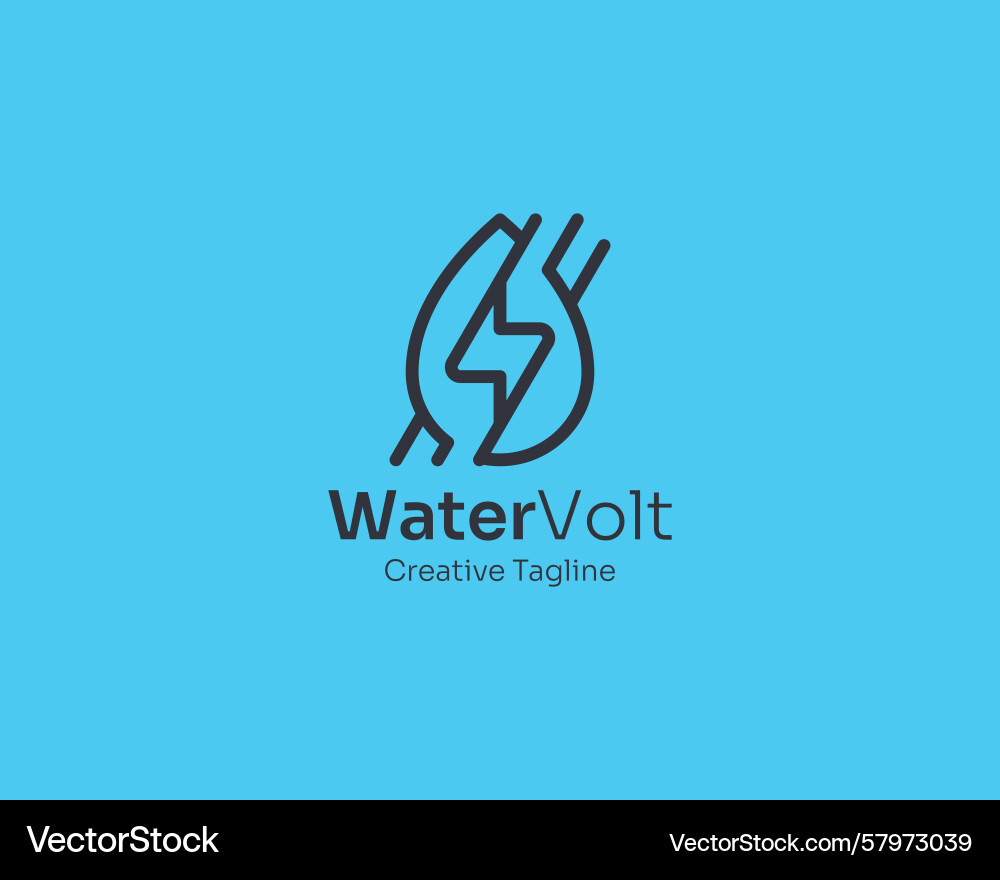 Creative water drop with flash power logo – Royalty-Free Vector |  VectorStock, image size:1000x880