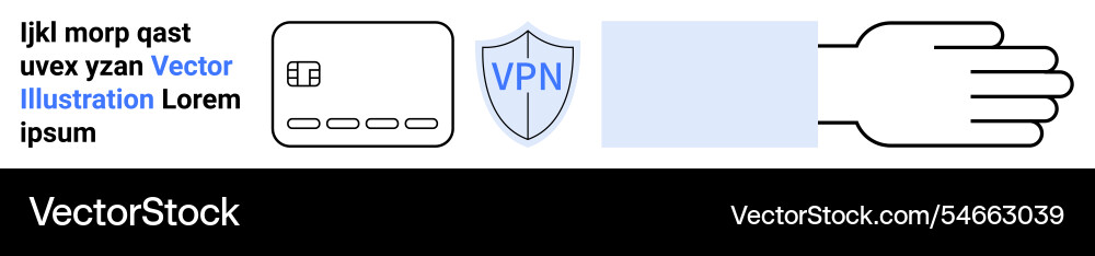 Digital security elements with text credit card Digital security elements with text credit card vector image