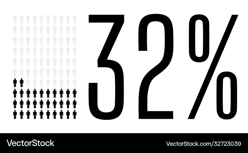 Dreißig zwei Prozent Menschen Grafik 32 Dreißig zwei Prozent Menschen Grafik 32 vektorbild