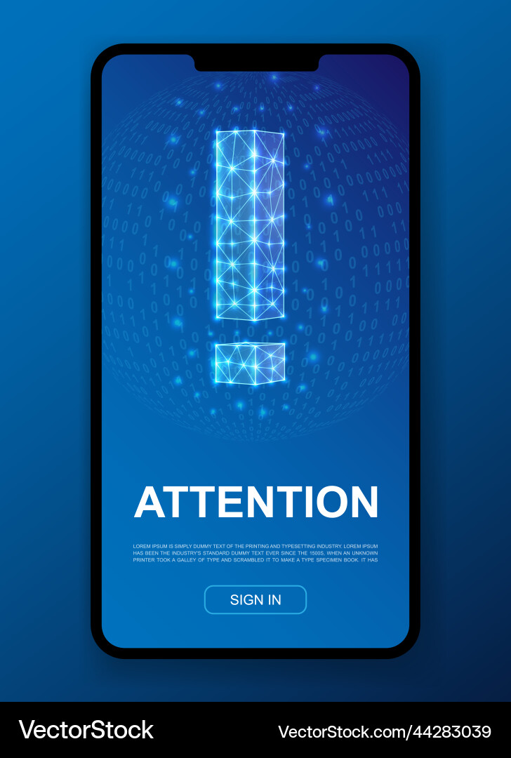 Exclamation mark 3d polygonal symbol for ui ux Exclamation mark 3d polygonal symbol for ui ux Vector Image