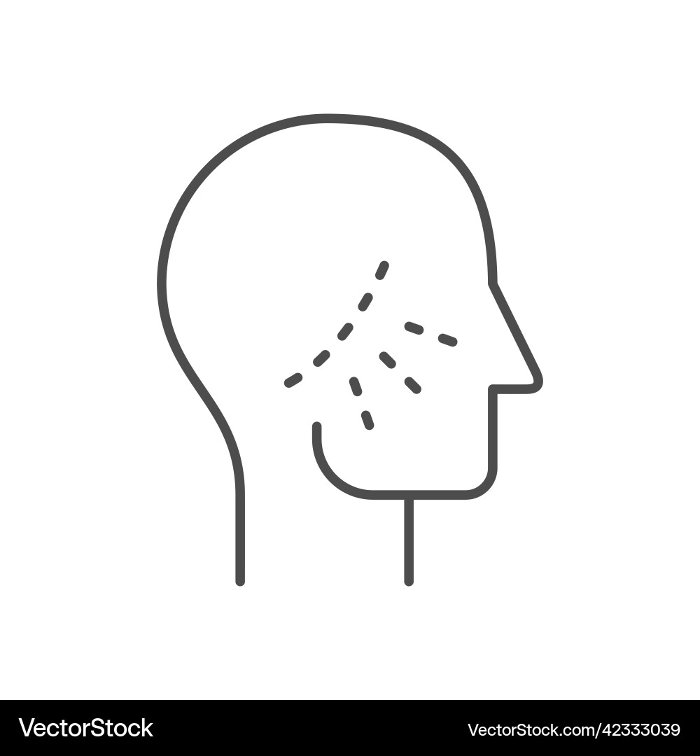 Face lifting line outline icon vector image