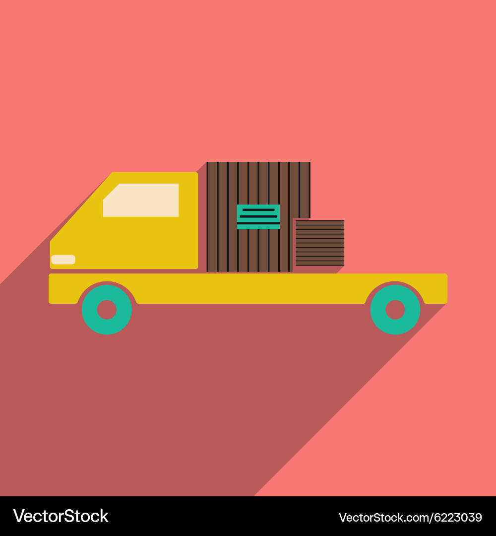 Flat with shadow icon and mobile application car Vector Image