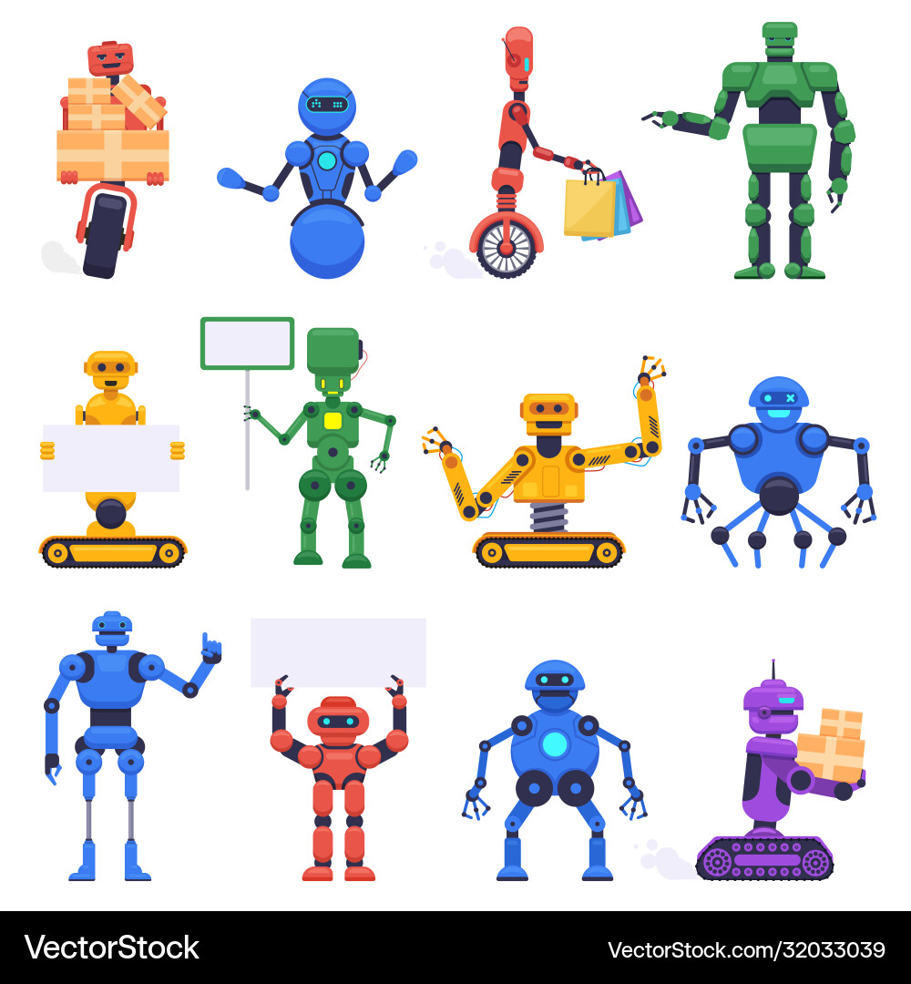 Futuristische Roboter Robotik android bot Futuristische Roboter Robotik android bot Vektorbild