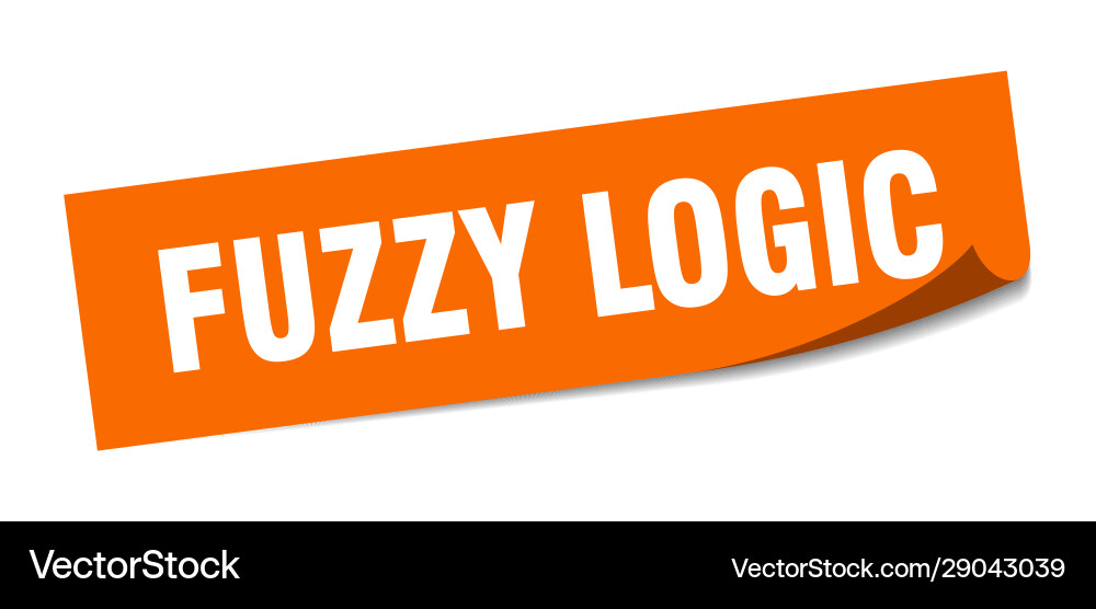 Fuzzy logic sticker square sign Vector Image