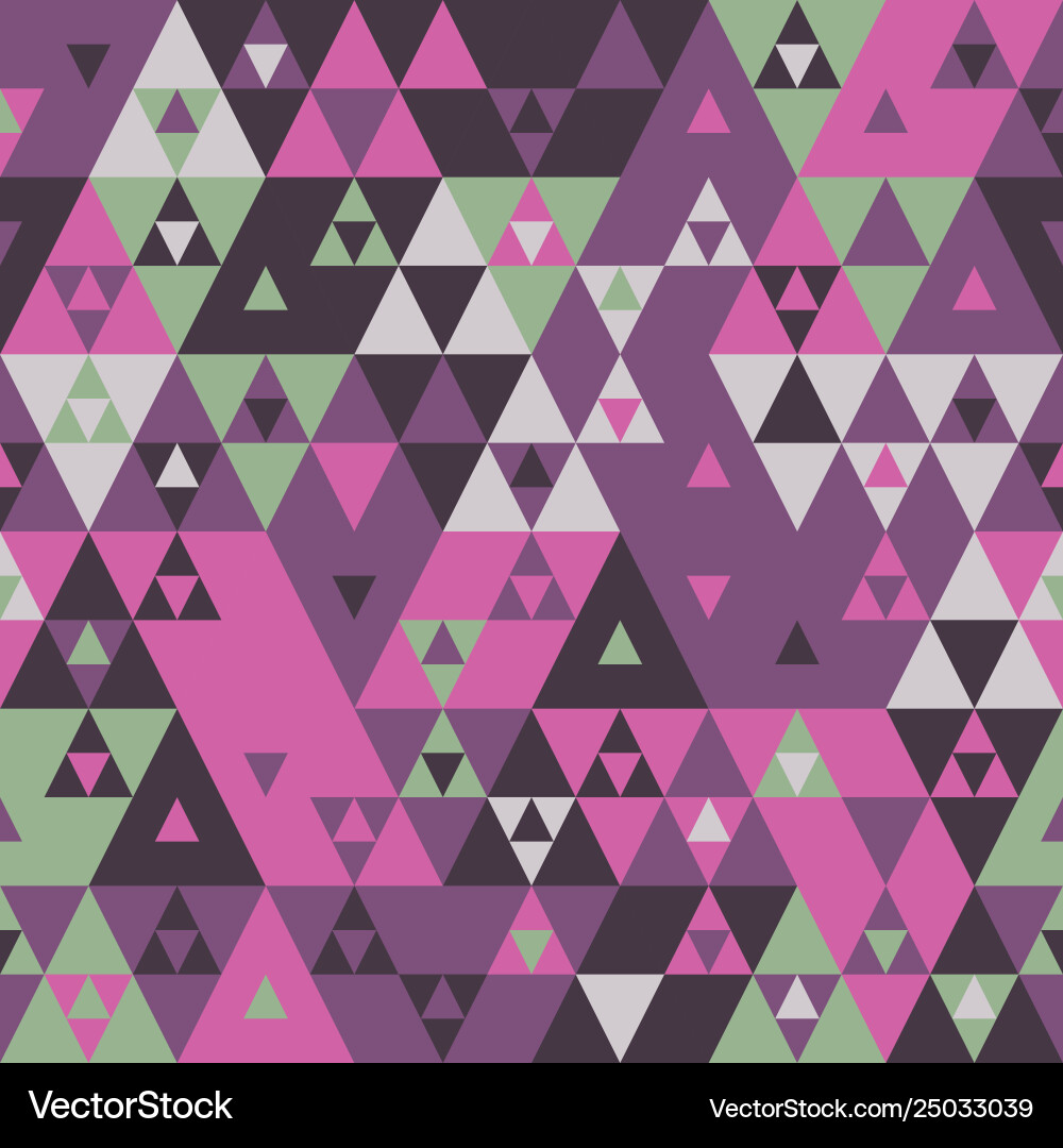 Geometric color triangles seamless pattern Vector Image