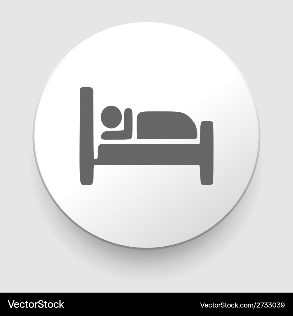 Man sleeping in bed at motel - icon