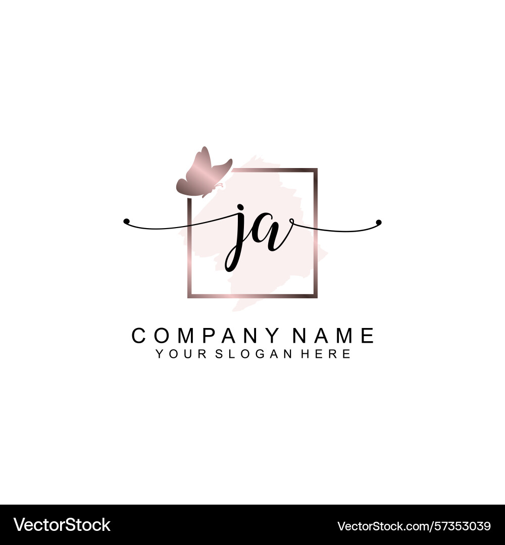Minimalist handwritten ja initial logos with soft Vector Image