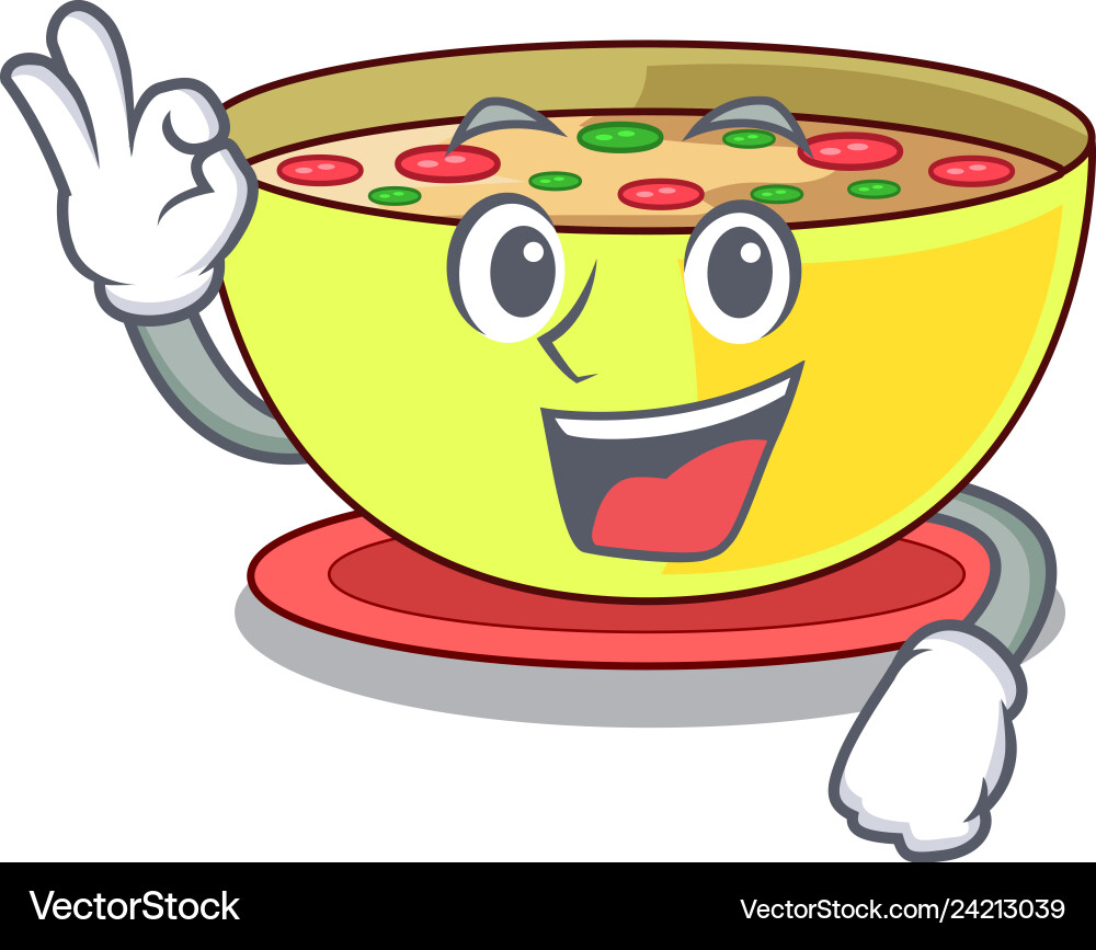 Okay corn chowder isolated with the character Vector Image