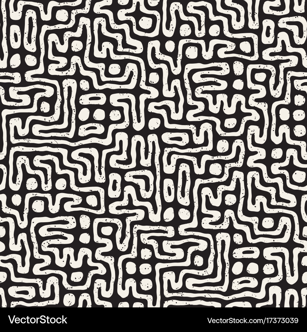 Seamless pattern with maze lines monochrome Vector Image