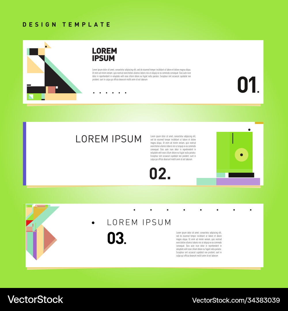 Set abstract banner web design template retro Vector Image