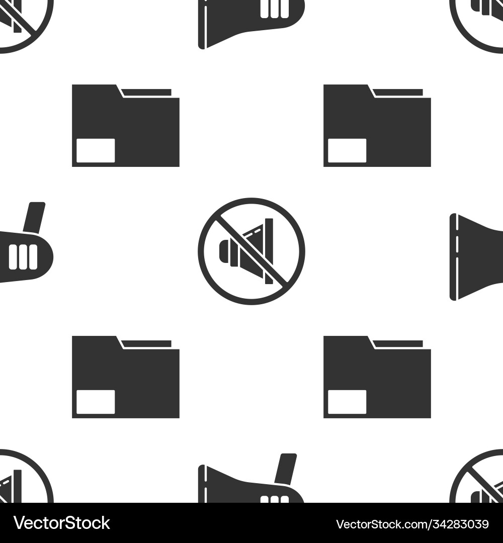 Set megaphone speaker mute and document folder Set megaphone speaker mute and document folder vector image