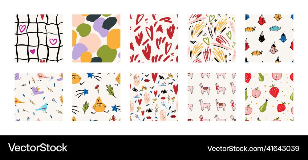 Set of colorful patterns Set of colorful patterns vector image
