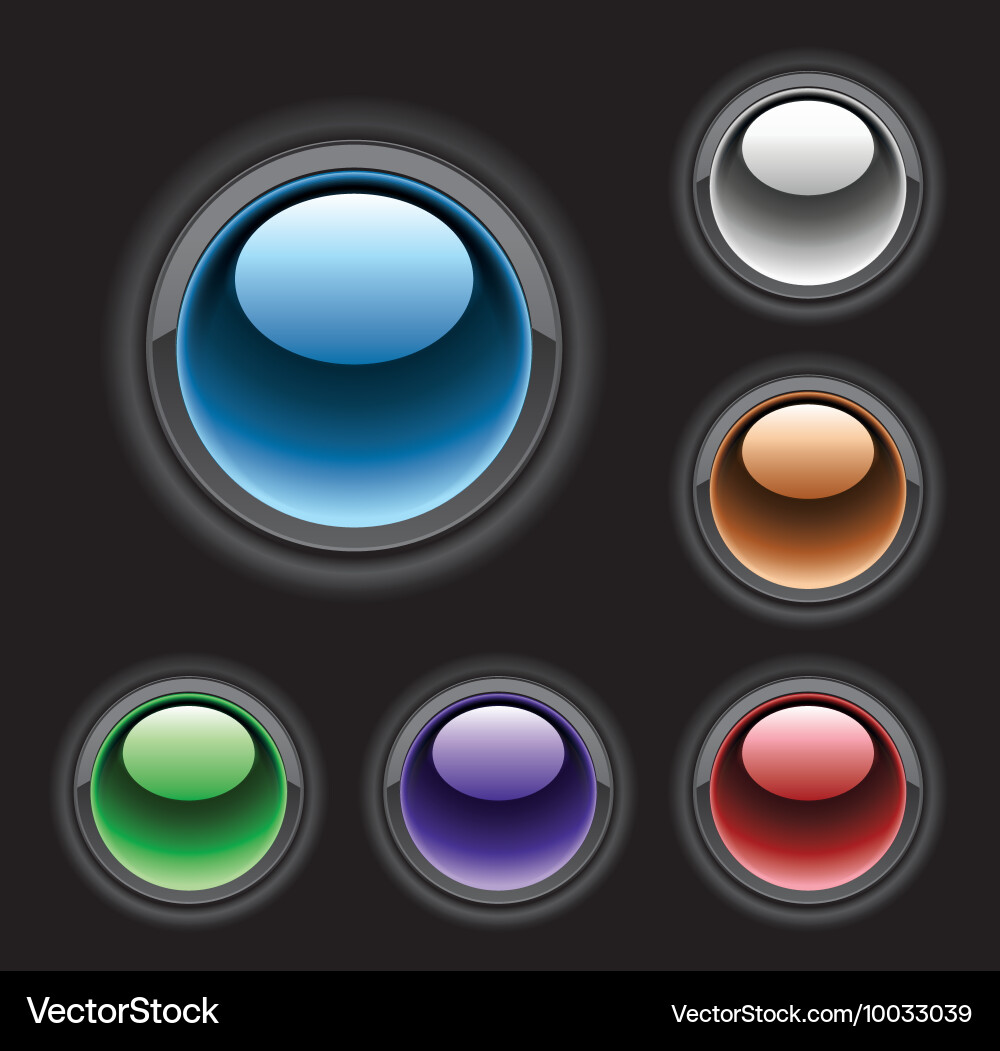 Set of glossy buttons vector image