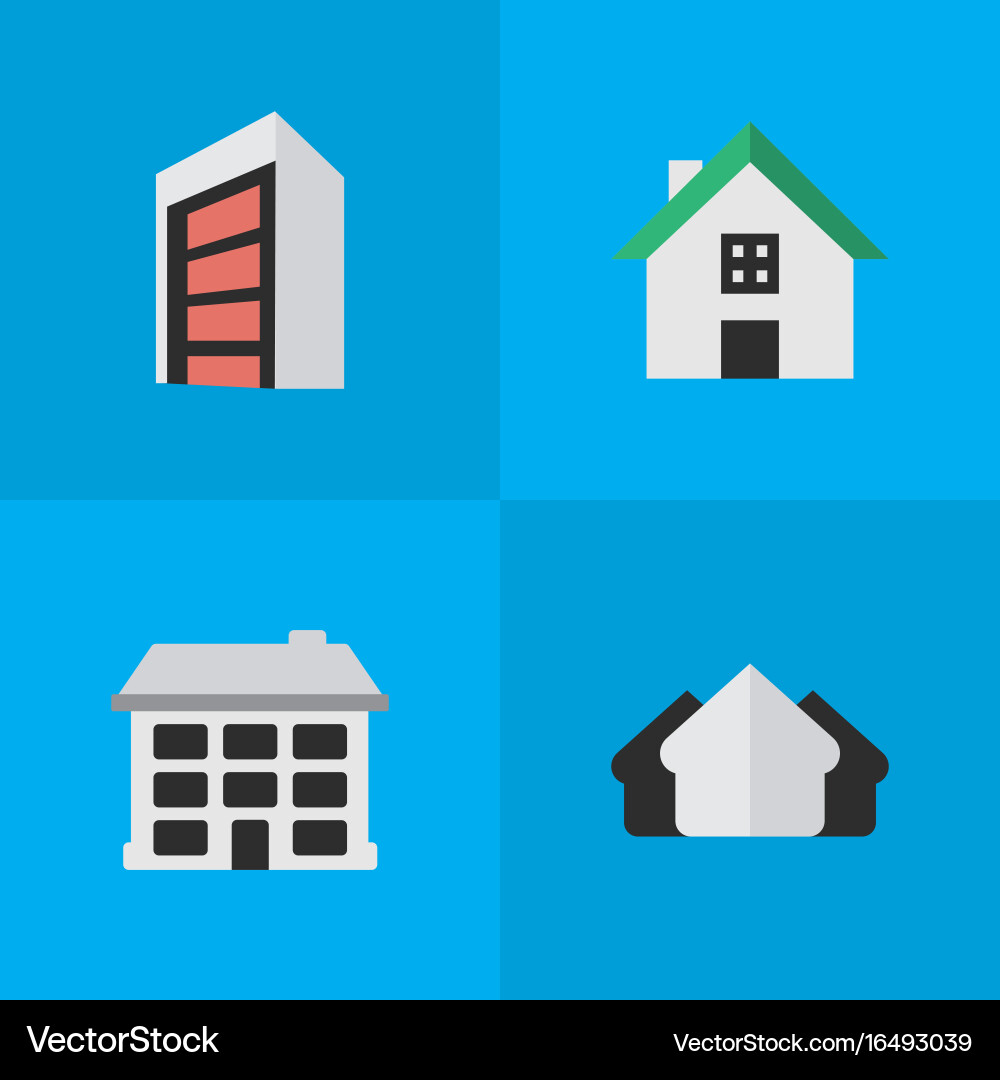 Set of simple real icons vector image