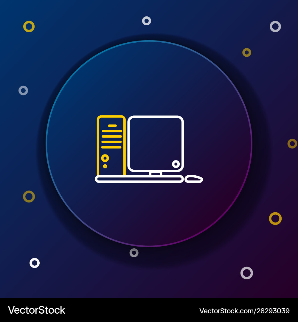 White and yellow line computer monitor White and yellow line computer monitor vector image