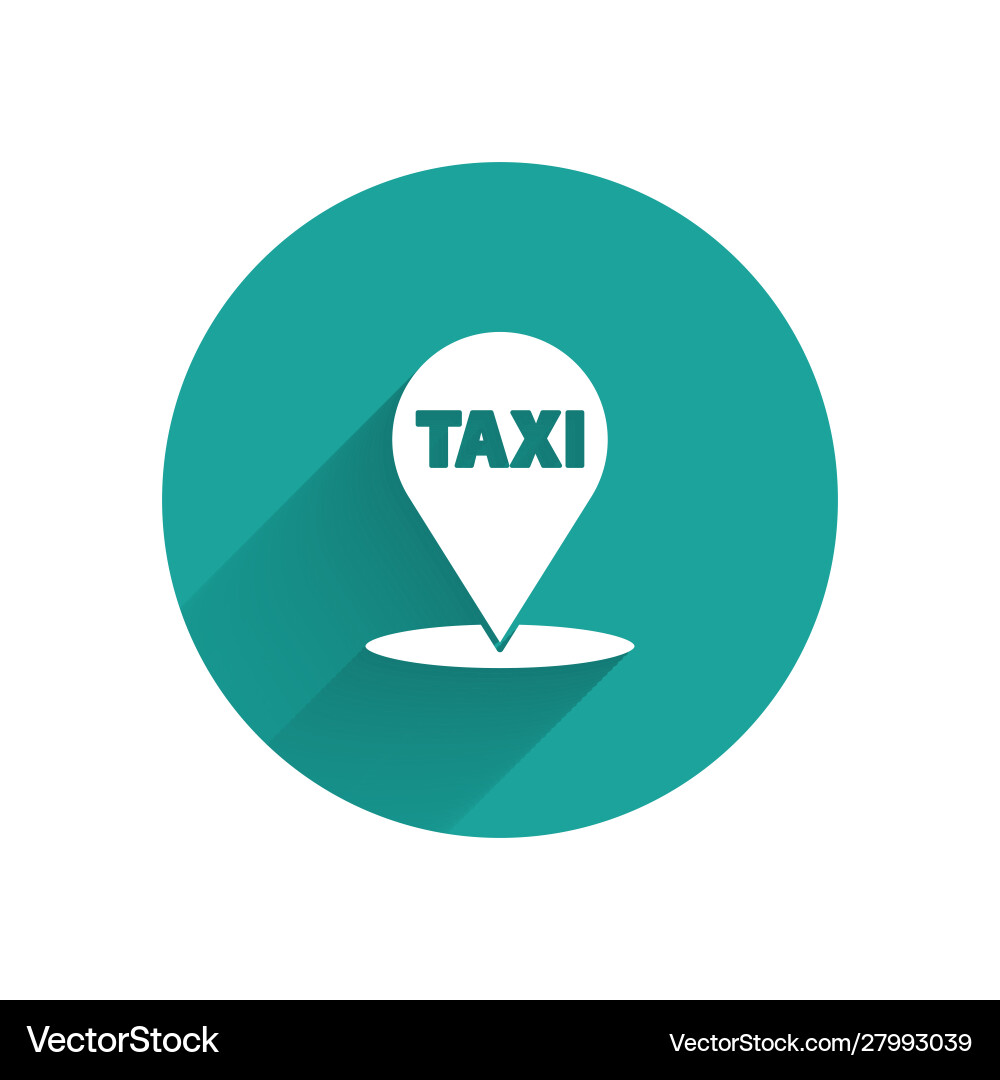 White map pointer with taxi icon isolated White map pointer with taxi icon isolated vector image