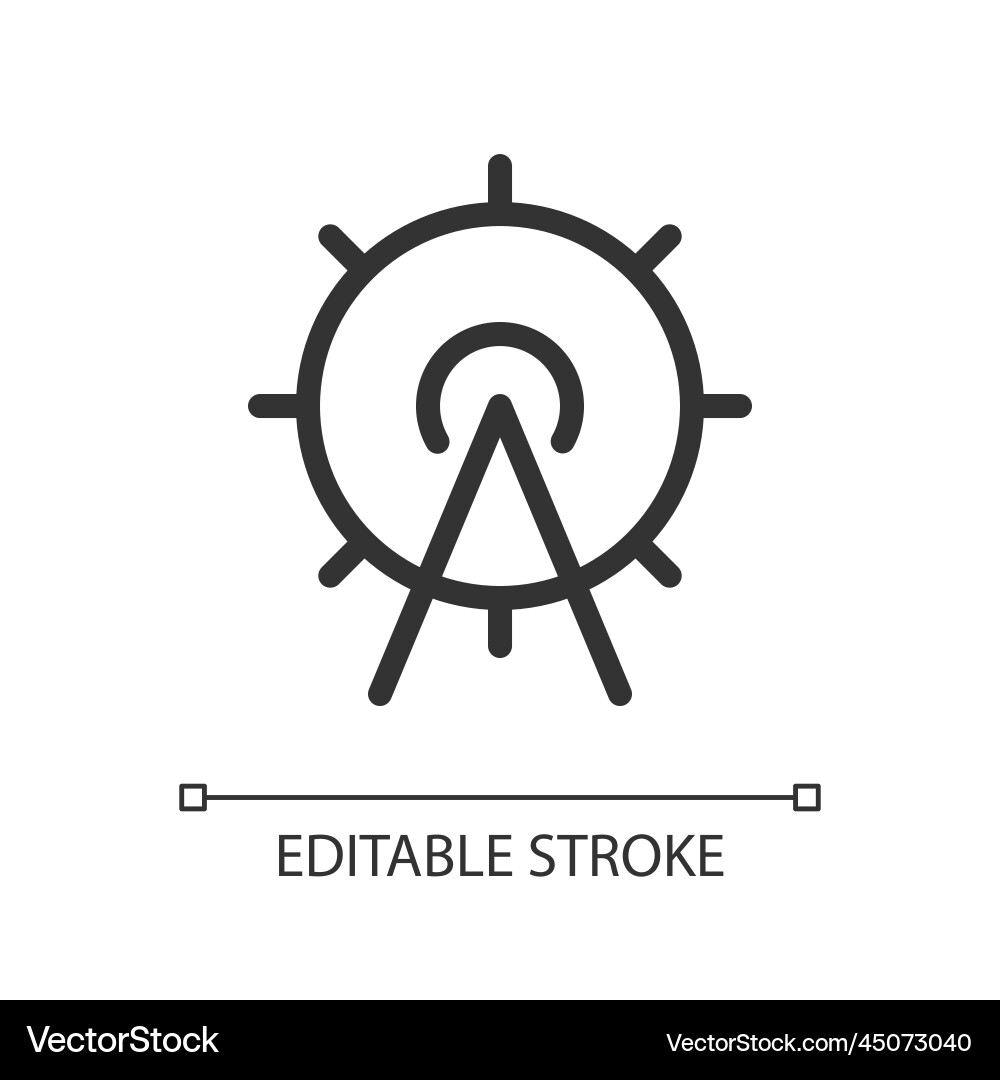 Amusement park location pixel perfect linear ui vector image