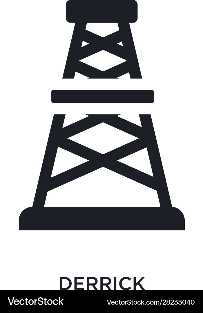 Black derrick isolated icon simple element from vector image