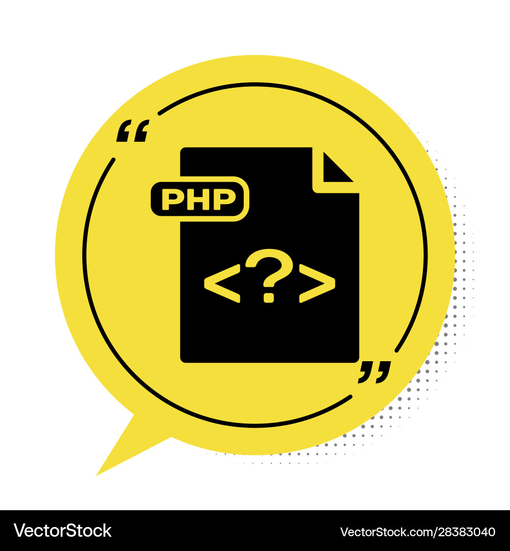 Black php file document download button icon Black php file document download button icon vector image