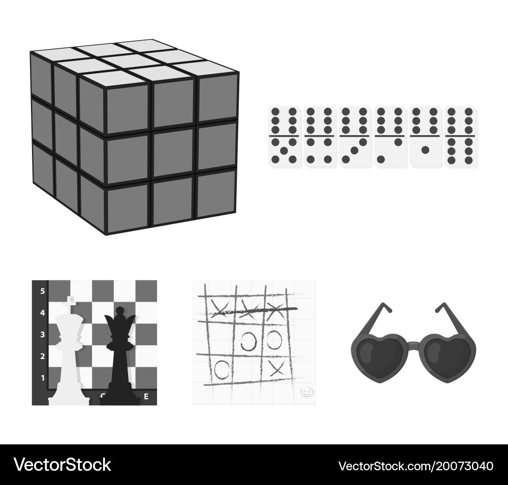 Board game monochrome icons in set collection Vector Image