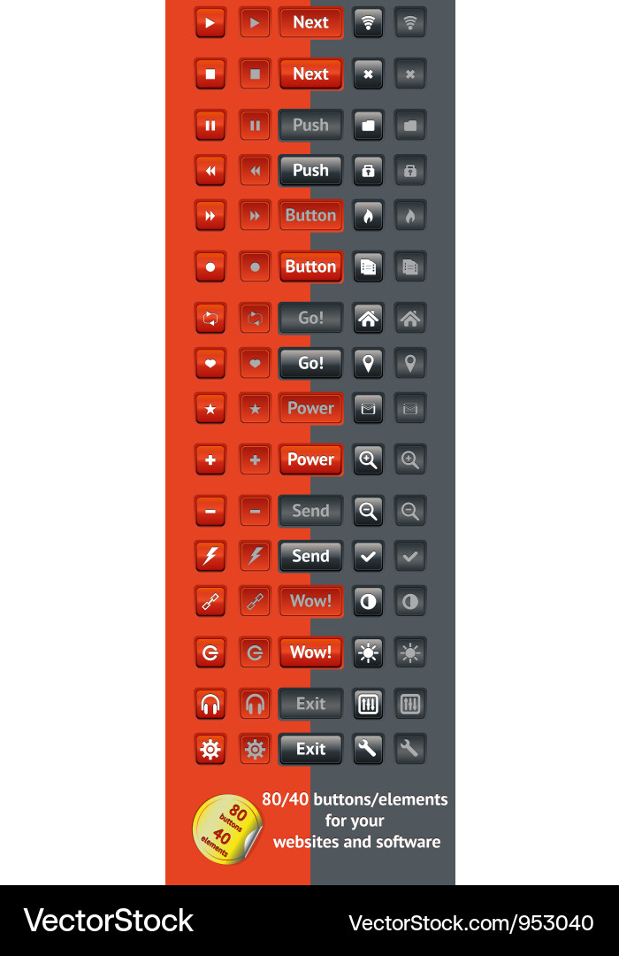 Buttons for websites and software vector image