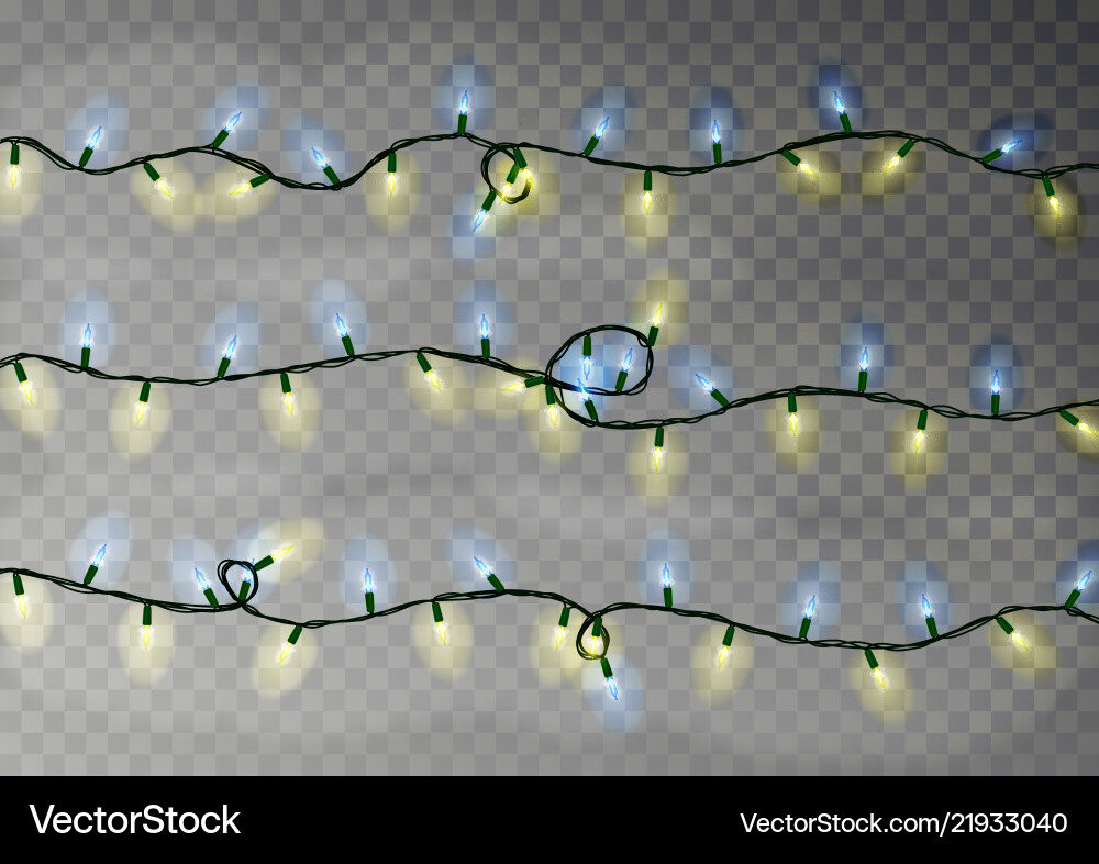 Christmas color lights string transparent effect Christmas color lights string transparent effect vector image