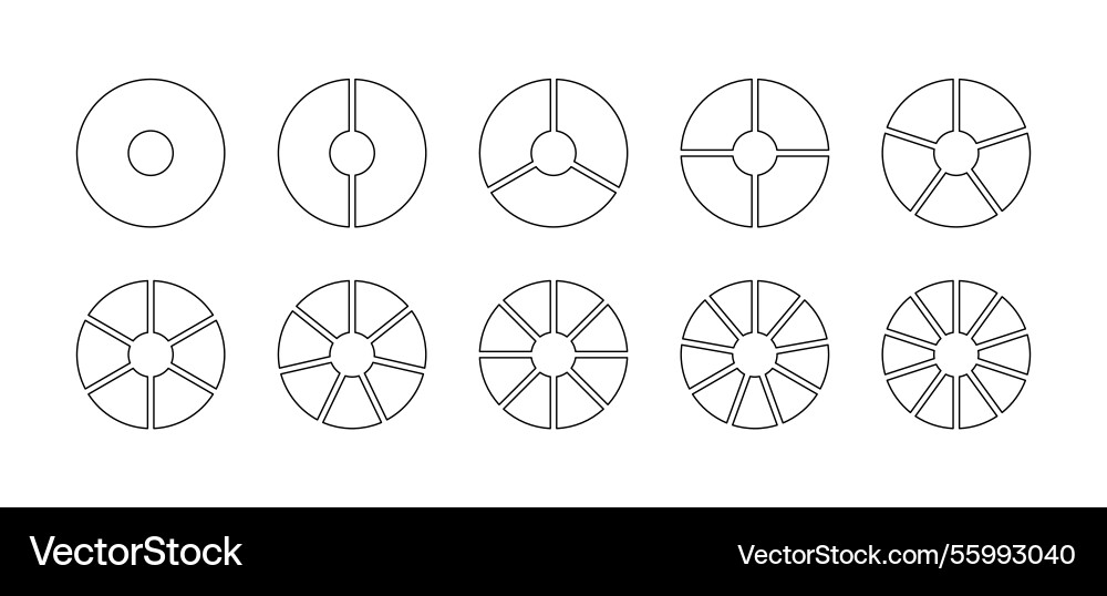 Circular structure chart outline circle section vector image