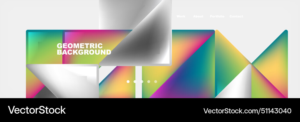 Colorful fluid gradient triangles and squares web Colorful fluid gradient triangles and squares web vector image