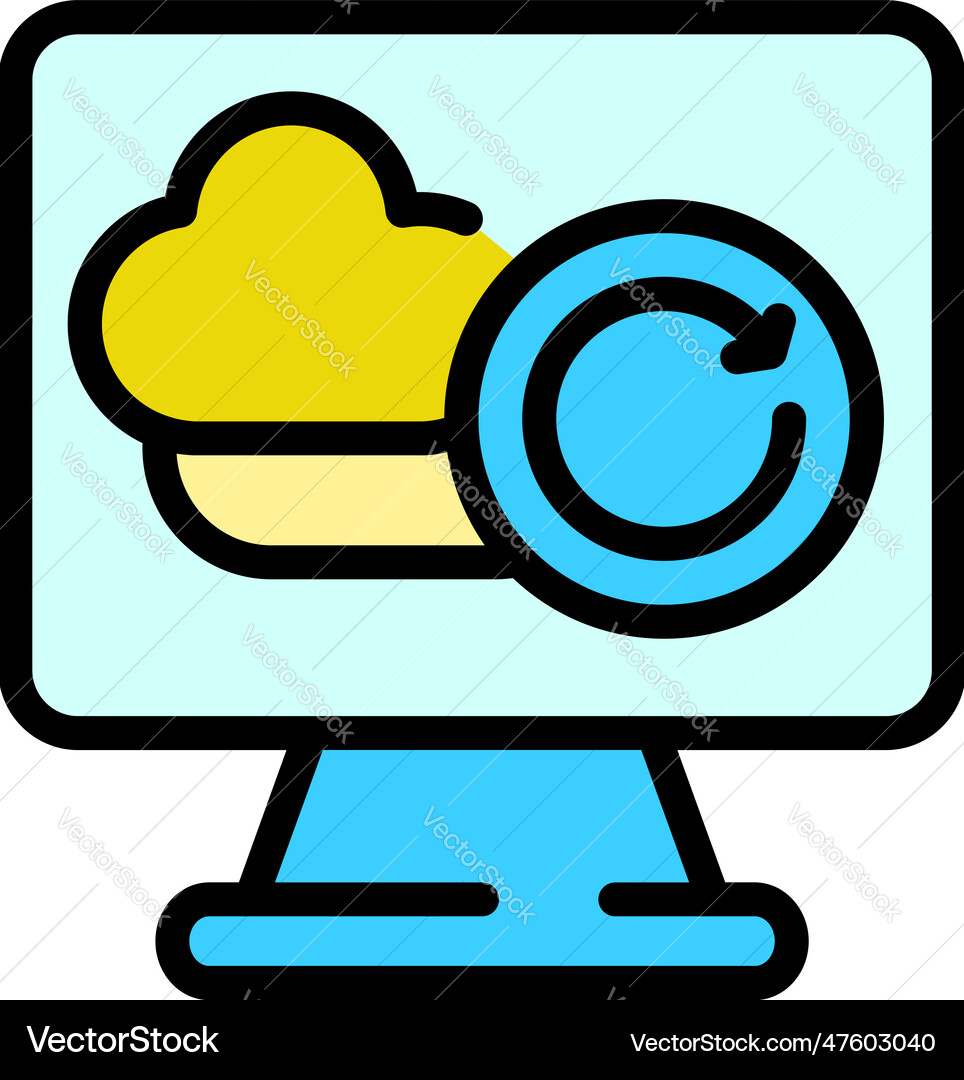 Computer backup icon flat Computer backup icon flat vector image