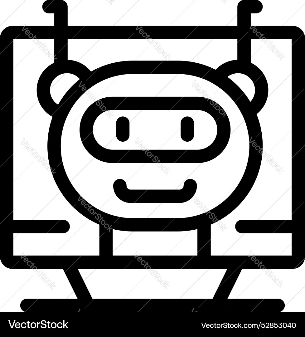 Computer chatbot showing artificial intelligence vector image