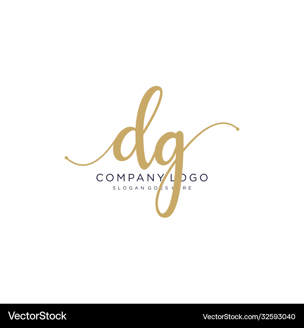 Dg initial handwriting logo design – Royalty-Free Vector | VectorStock